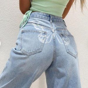 Butterfly Print Harajuku Fashion Casual LooseJeans